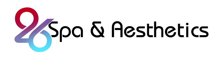 Logo for "Spa & Aesthetics," featuring an entwined "S" and "A" design on the left, blending from red on top to blue at the bottom. The text "Spa & Aesthetics" is written in sleek, black font to the right of the design.